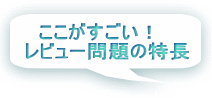 ここがすごい！　 レビュー問題の特長 